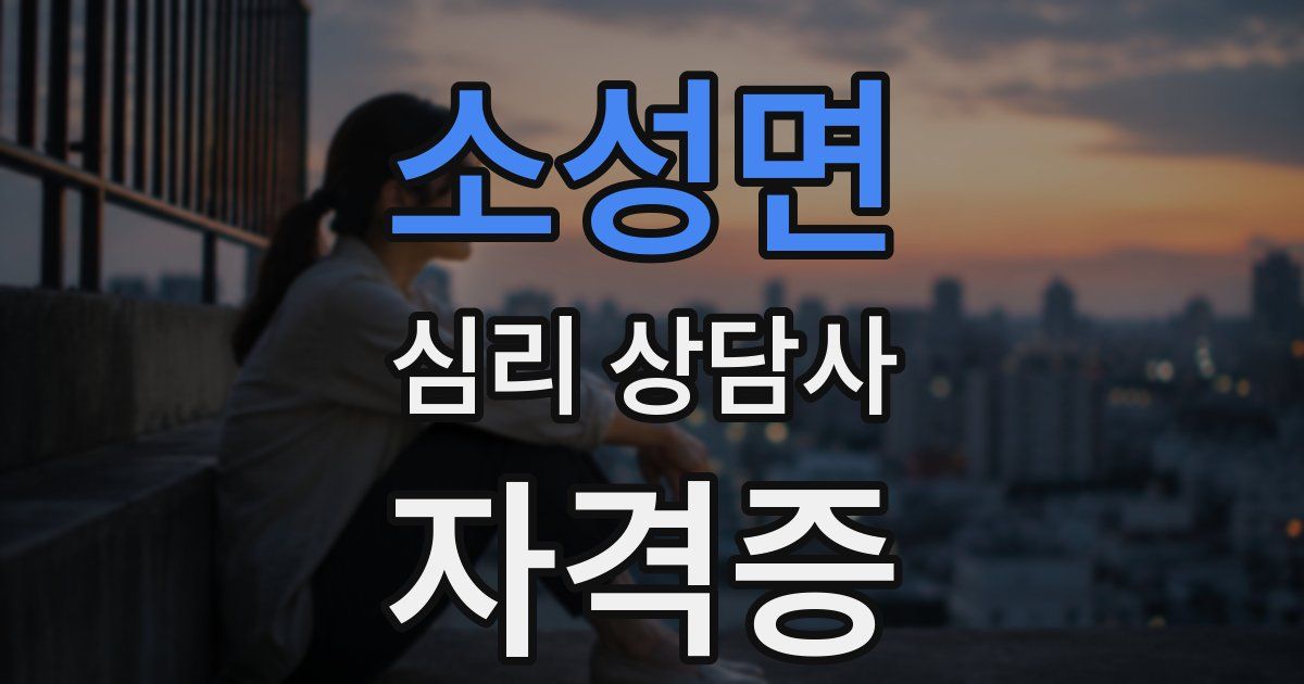 소성면 심리 상담사 자격증