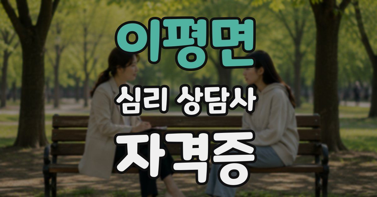 이평면 심리 상담사 자격증