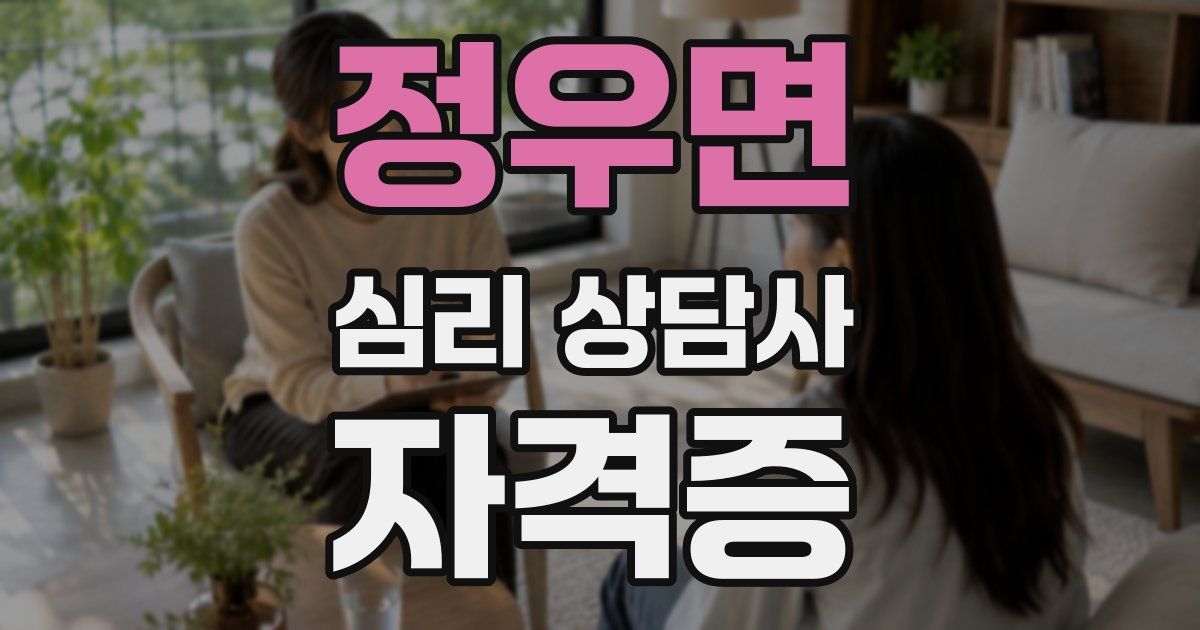 정우면 심리 상담사 자격증