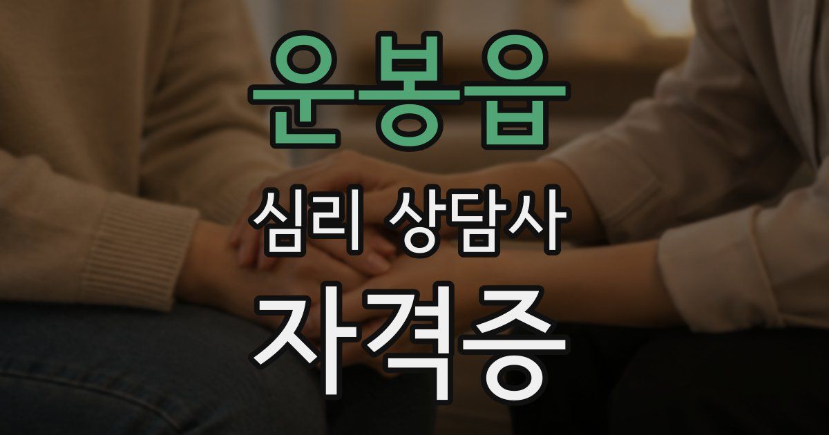 운봉읍 심리 상담사 자격증