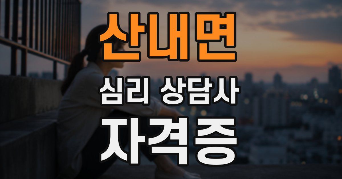 산내면 심리 상담사 자격증