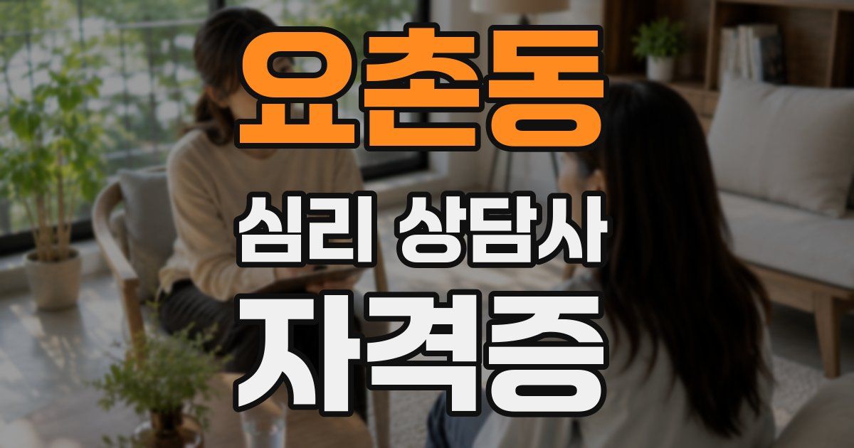 요촌동 심리 상담사 자격증