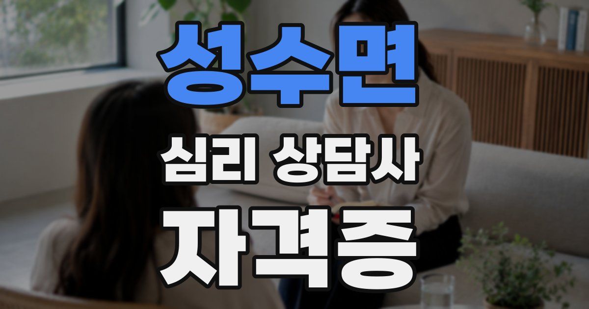 성수면 심리 상담사 자격증