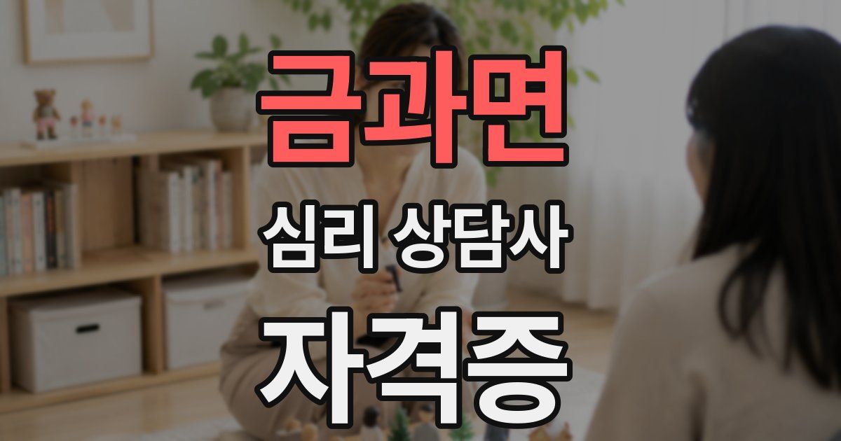 금과면 심리 상담사 자격증