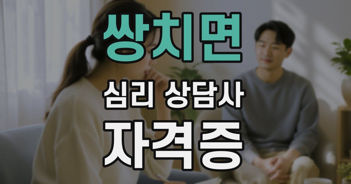 쌍치면 심리 상담사 자격증