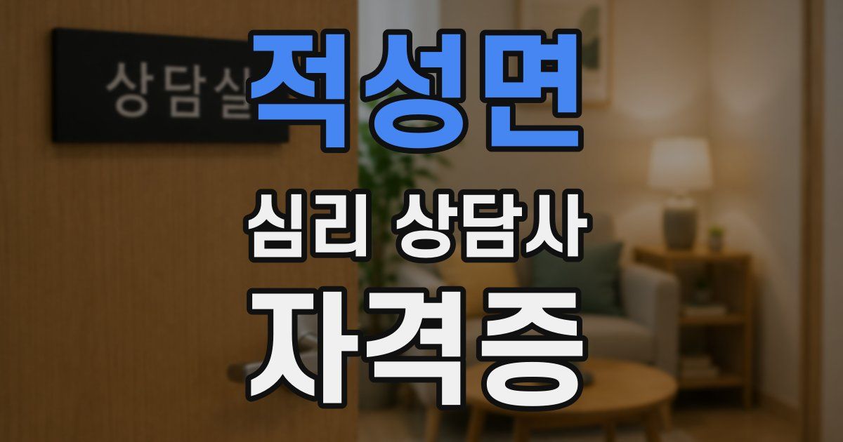 적성면 심리 상담사 자격증