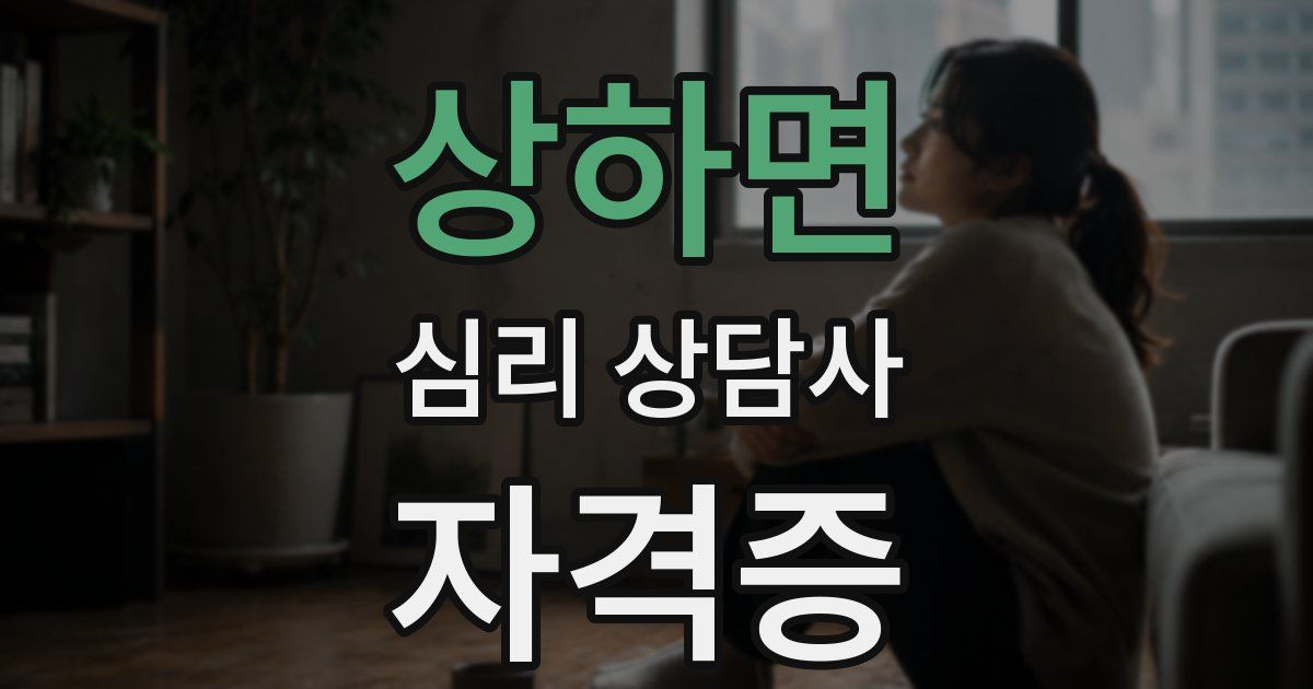 상하면 심리 상담사 자격증