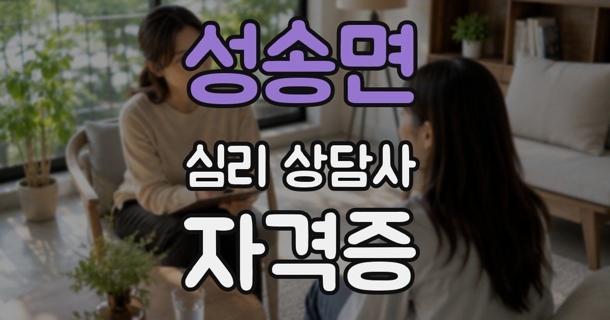 성송면 심리 상담사 자격증