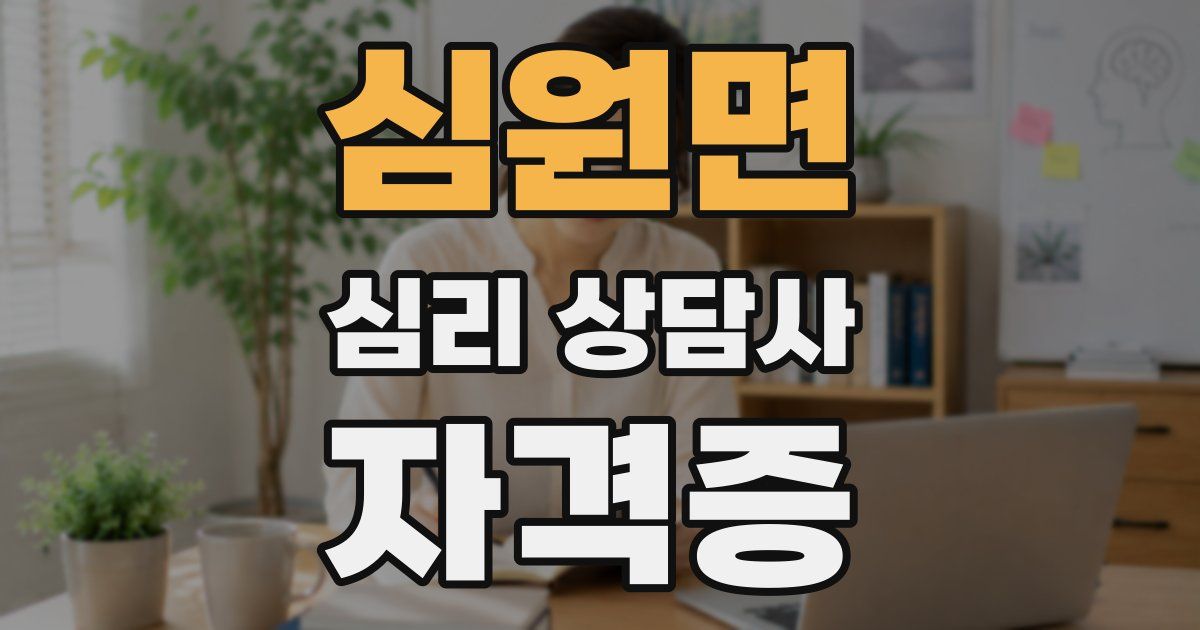 심원면 심리 상담사 자격증