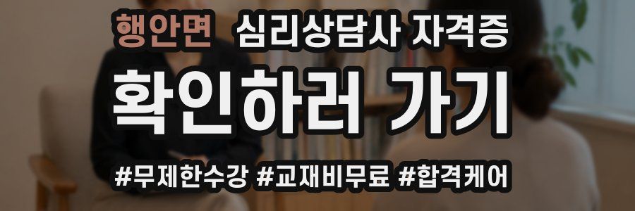 행안면 심리 상담사 자격증