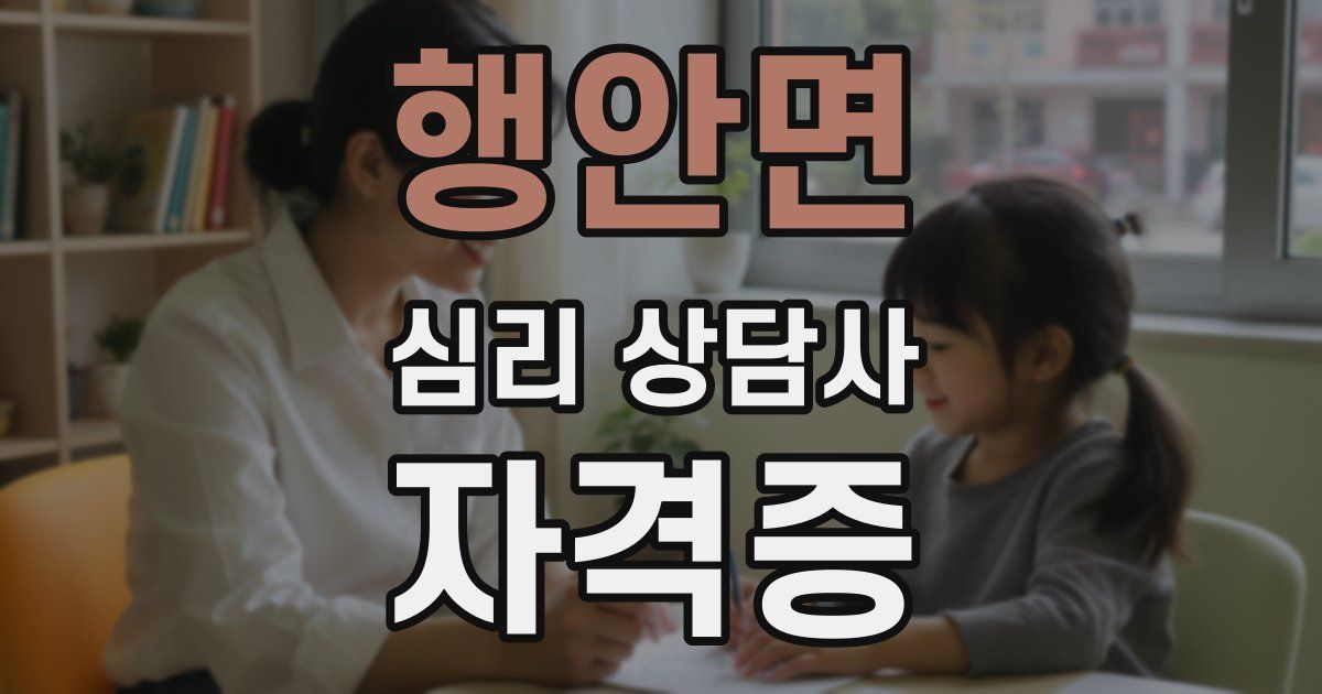 행안면 심리 상담사 자격증