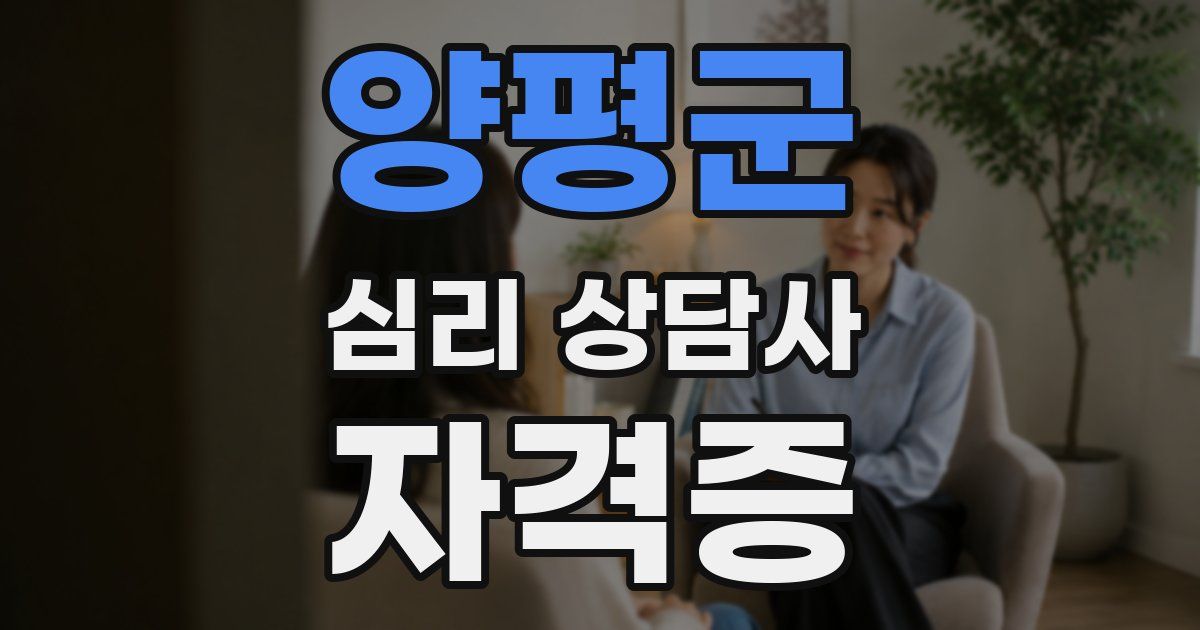 양평군 심리 상담사 자격증