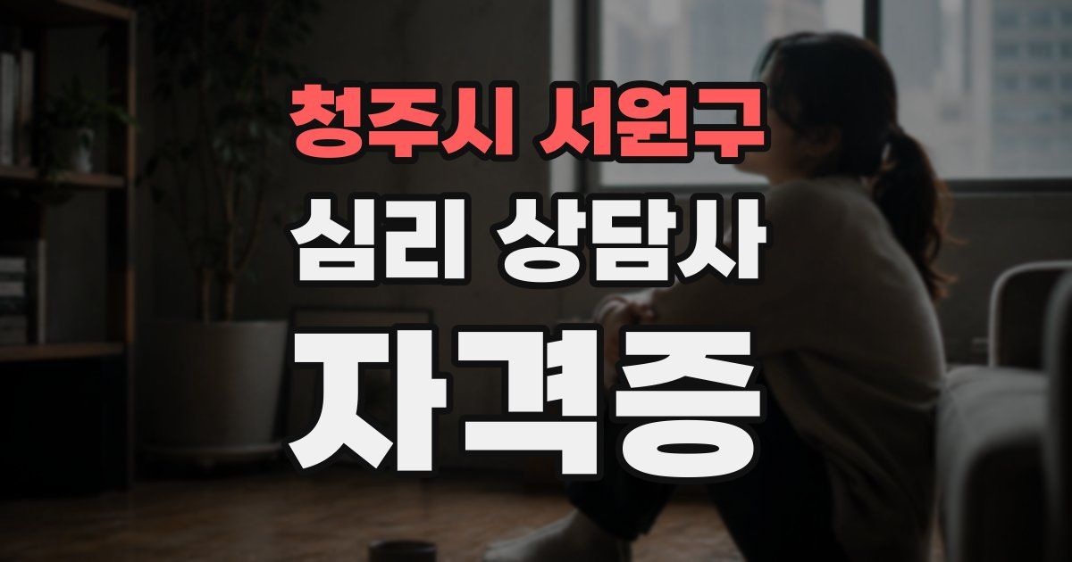 청주시 서원구 심리 상담사 자격증