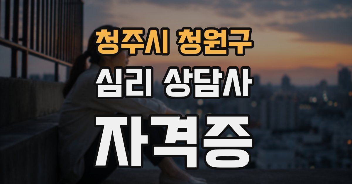 청주시 청원구 심리 상담사 자격증