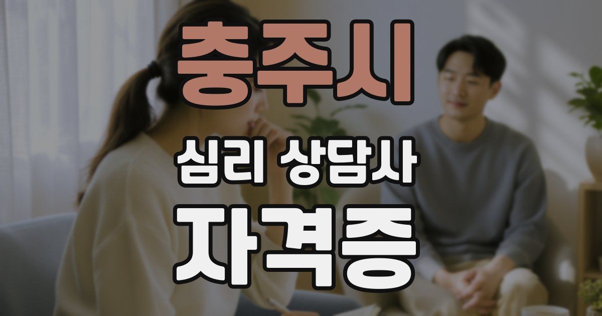 충주시 심리 상담사 자격증