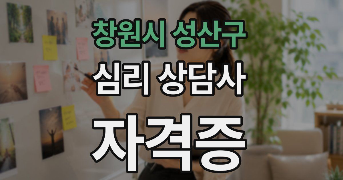 창원시 성산구 심리 상담사 자격증