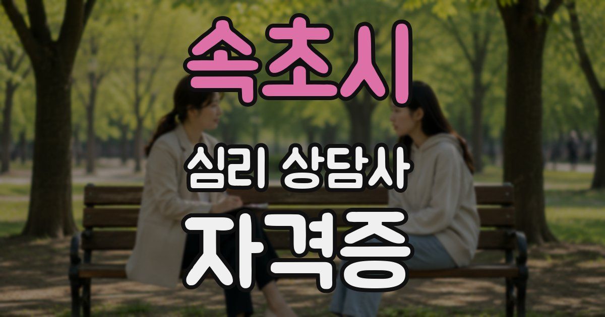 속초시 심리 상담사 자격증