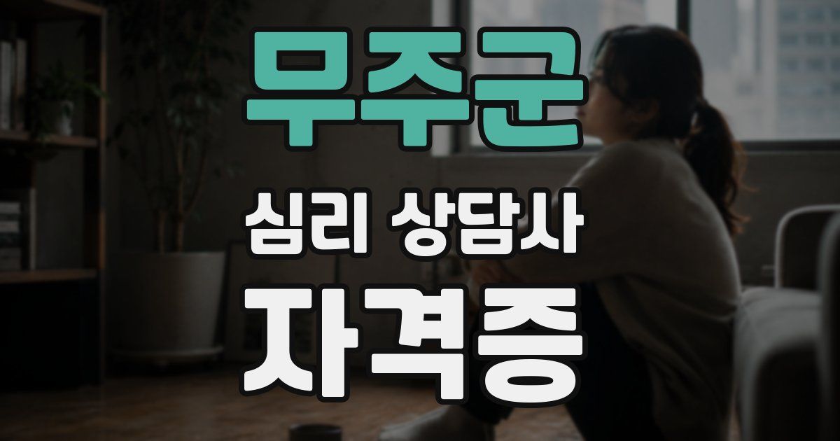 무주군 심리 상담사 자격증