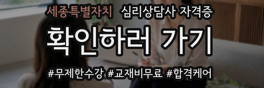 세종특별자치 심리 상담사 자격증