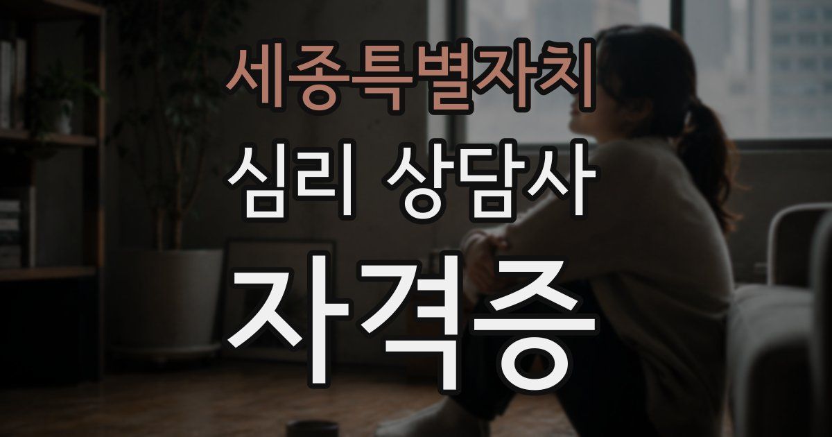세종특별자치 심리 상담사 자격증