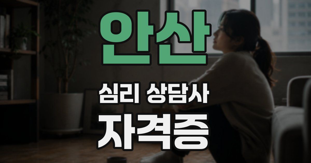 안산 심리 상담사 자격증