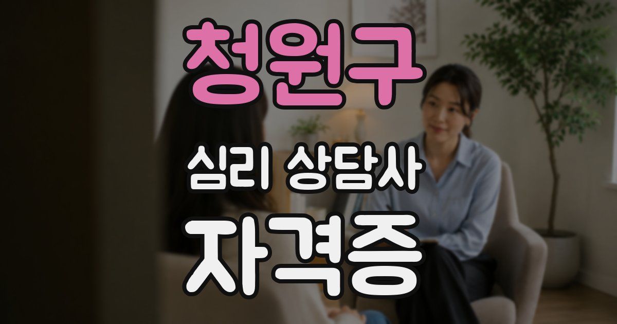 청원구 심리 상담사 자격증