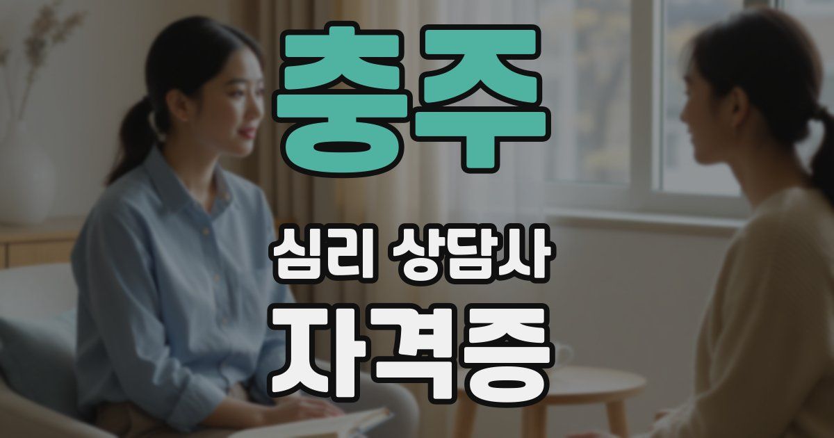 충주 심리 상담사 자격증
