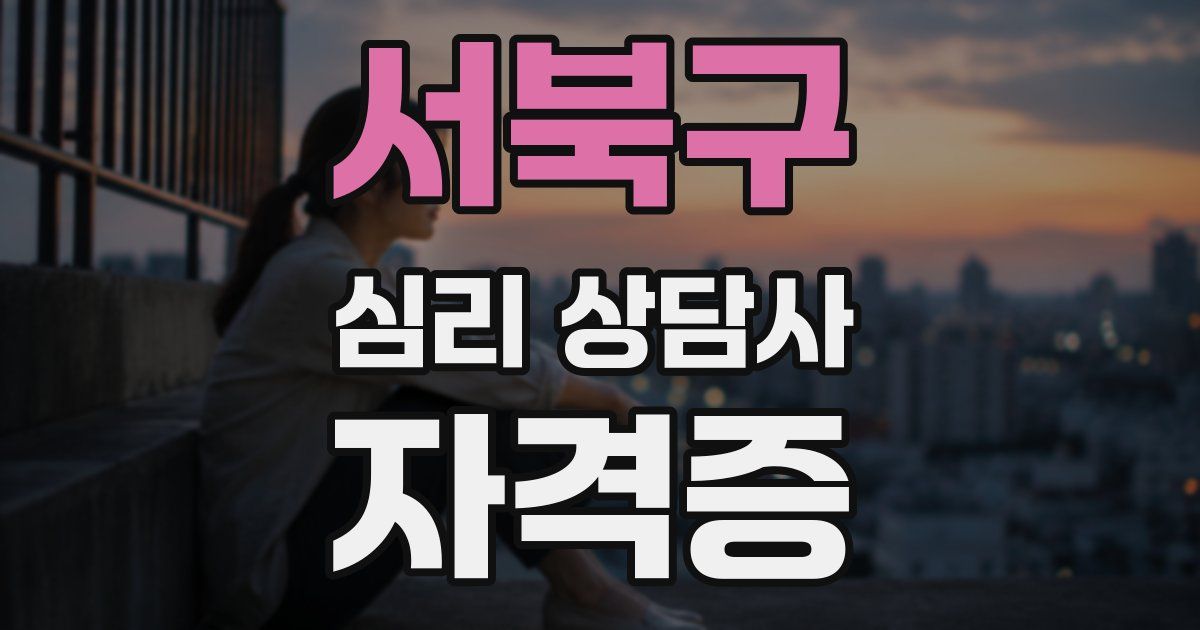 서북구 심리 상담사 자격증