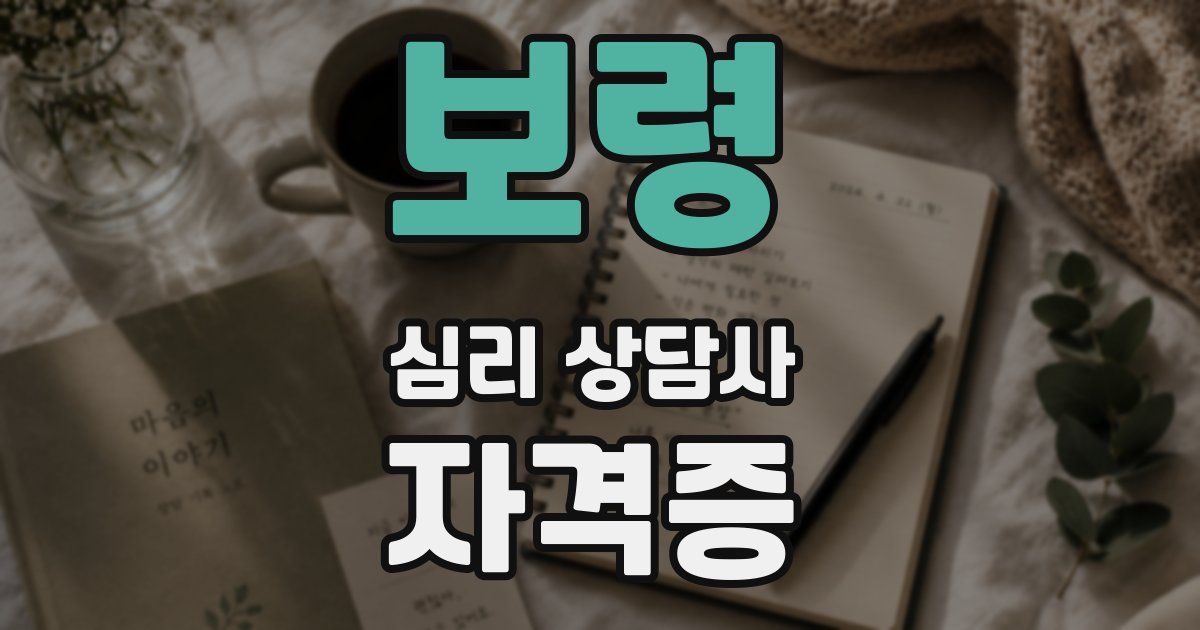 보령 심리 상담사 자격증