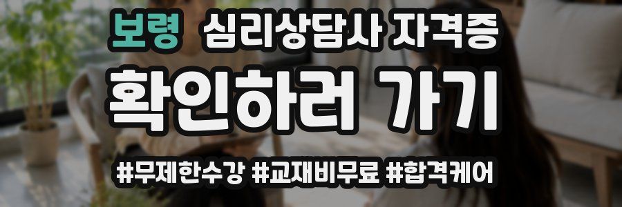 보령 심리 상담사 자격증