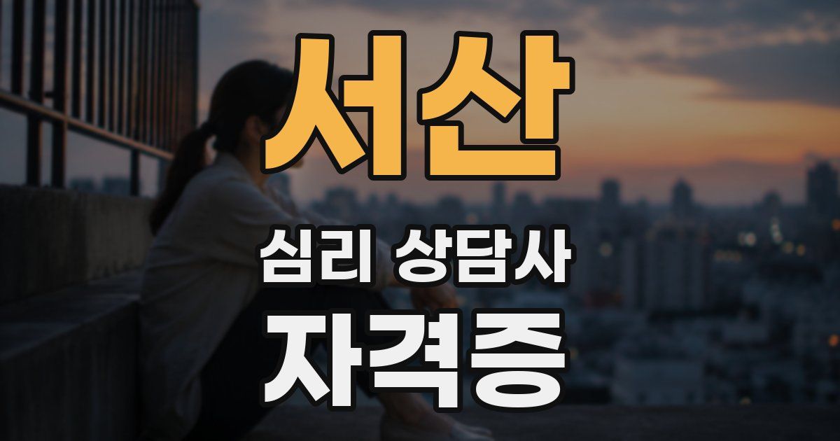 서산 심리 상담사 자격증