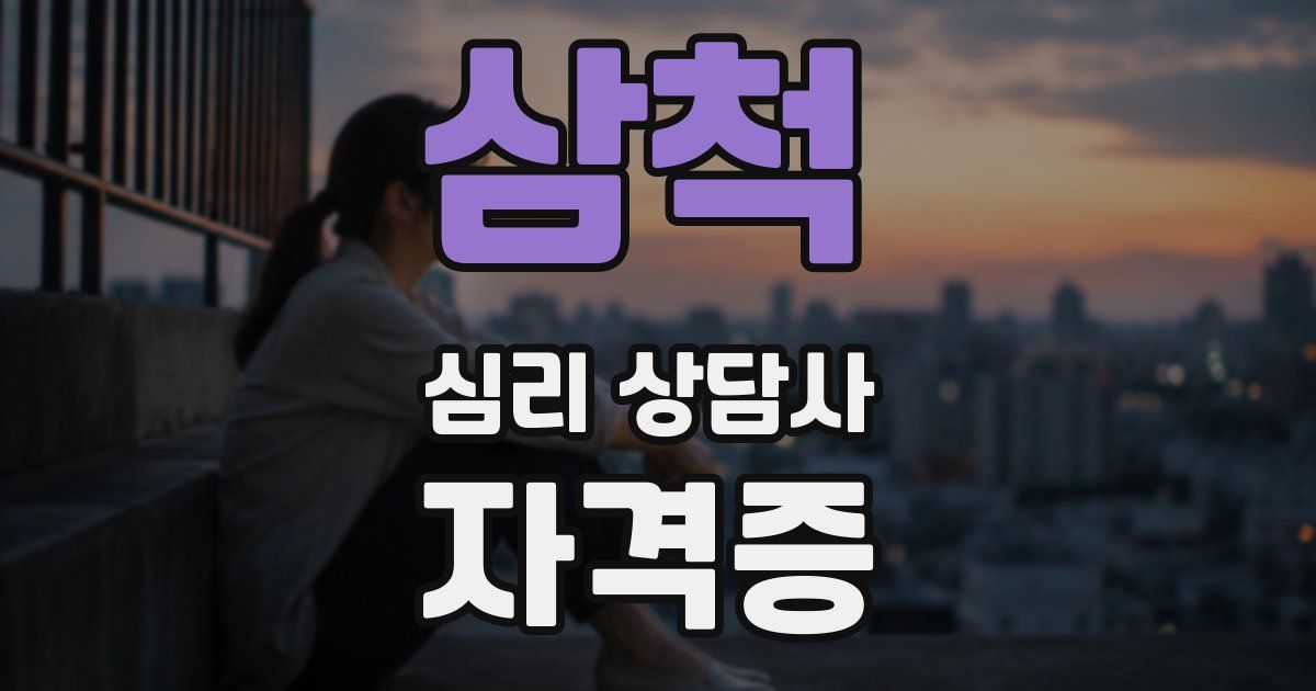 삼척 심리 상담사 자격증