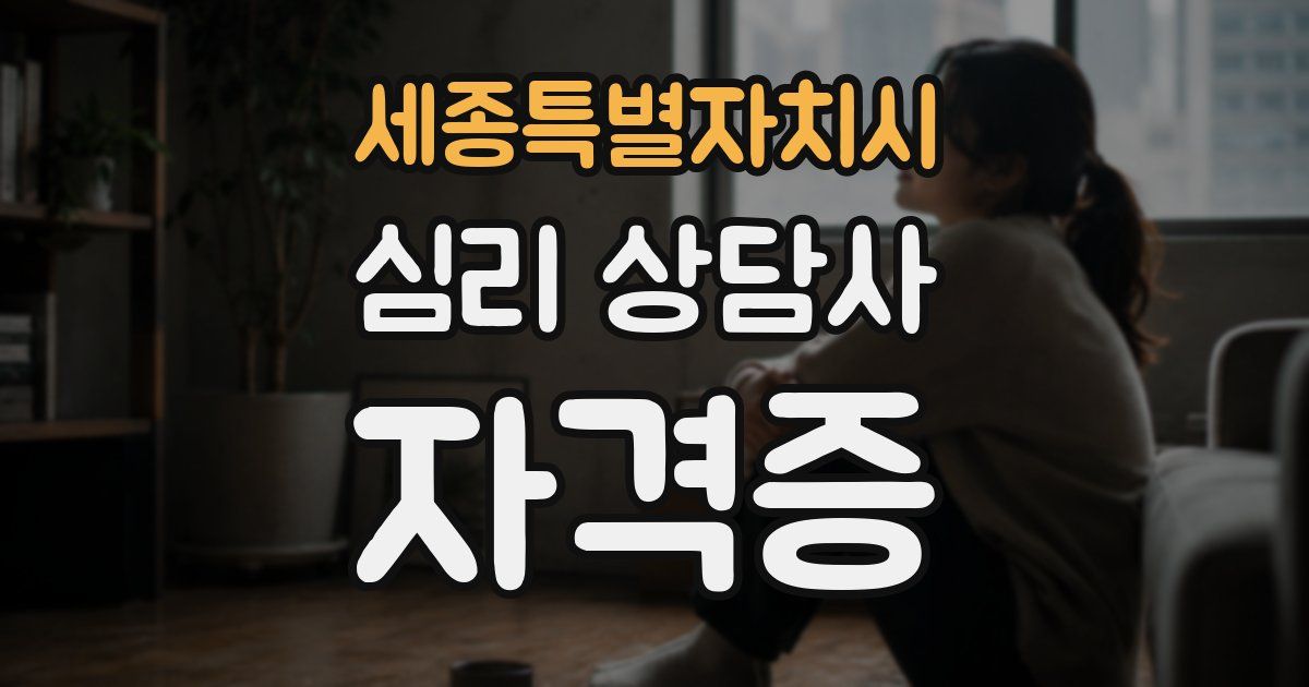 세종특별자치시 심리 상담사 자격증