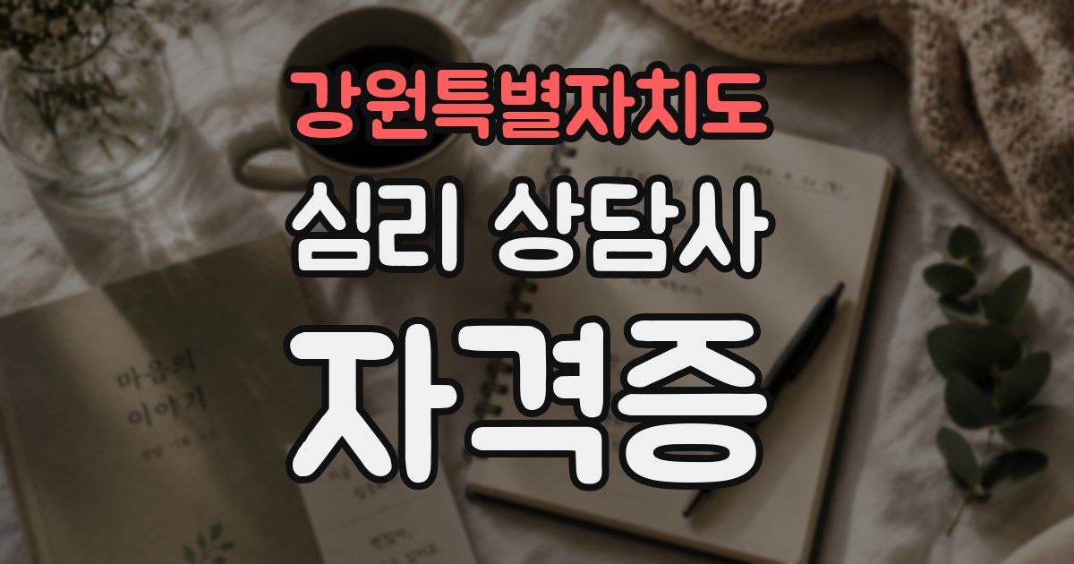 강원특별자치도 심리 상담사 자격증