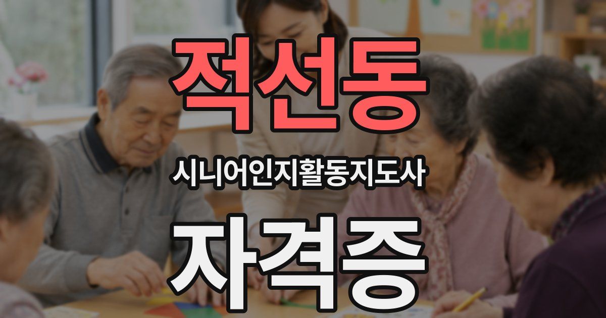 적선동 시니어인지활동지도사 자격증