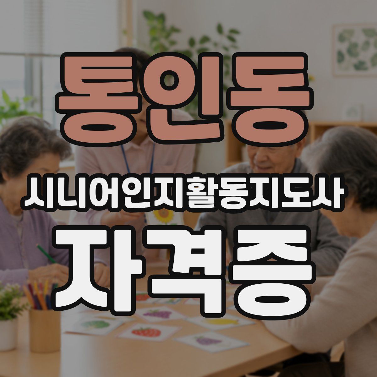 통인동 시니어인지활동지도사 자격증
