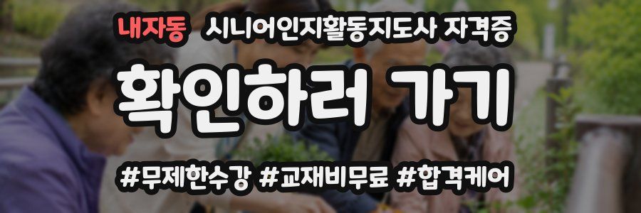 내자동 시니어인지활동지도사 자격증