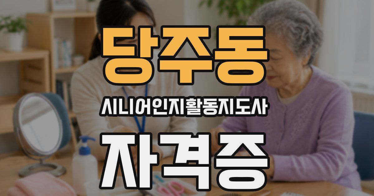 당주동 시니어인지활동지도사 자격증