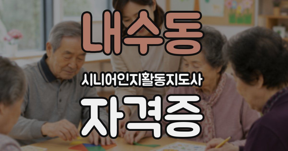내수동 시니어인지활동지도사 자격증