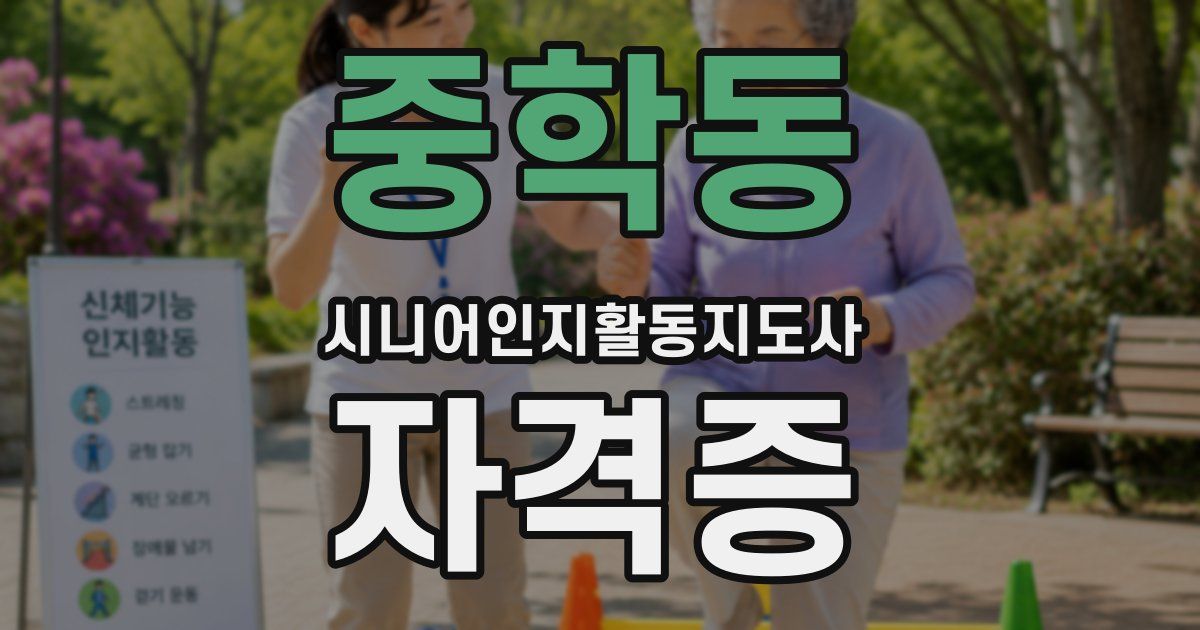 중학동 시니어인지활동지도사 자격증