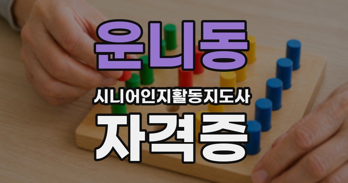 운니동 시니어인지활동지도사 자격증
