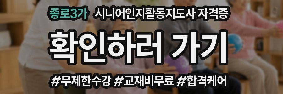 종로3가 시니어인지활동지도사 자격증