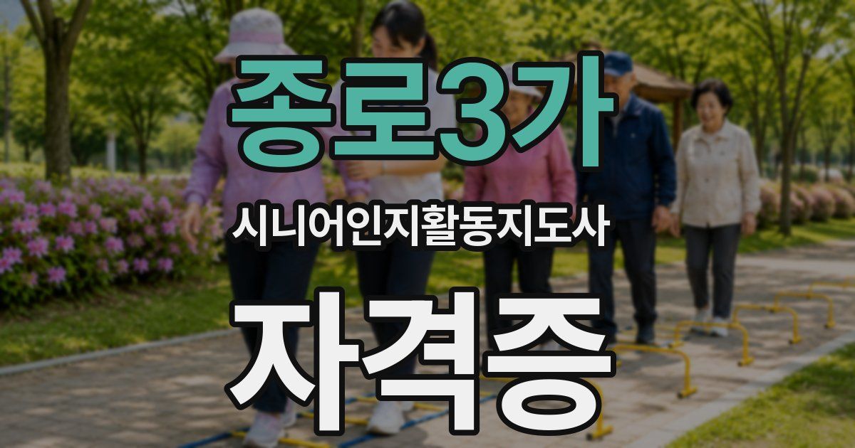 종로3가 시니어인지활동지도사 자격증