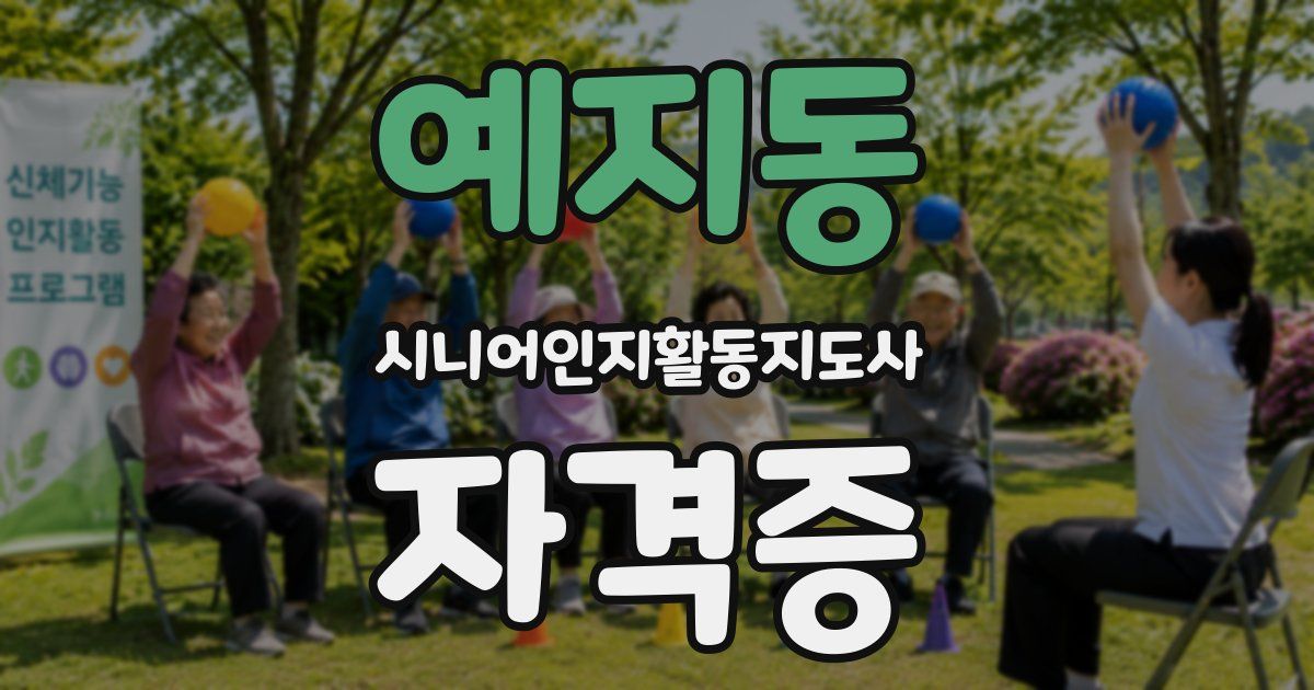 예지동 시니어인지활동지도사 자격증