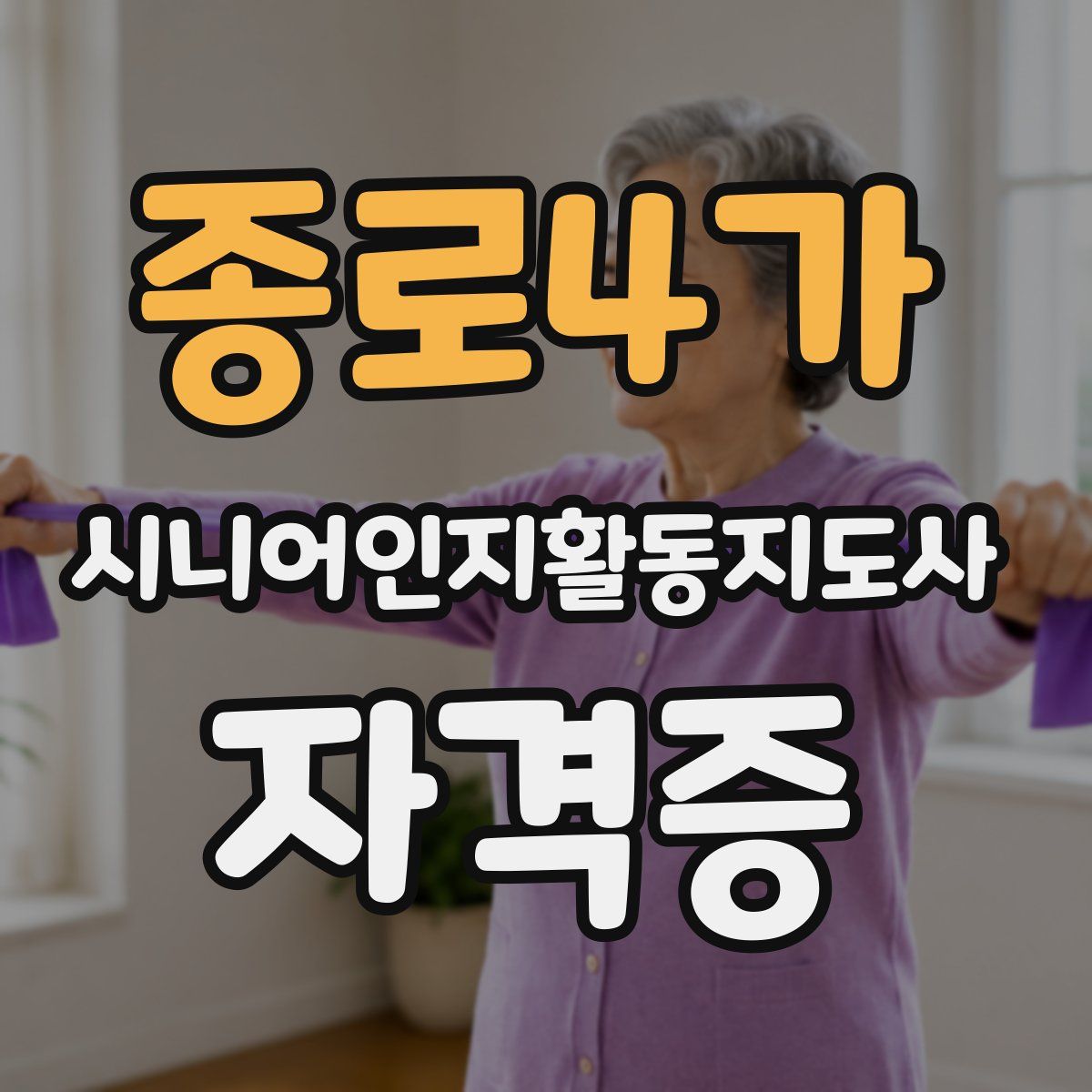 종로4가 시니어인지활동지도사 자격증