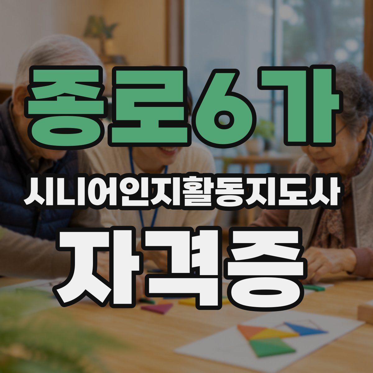 종로6가 시니어인지활동지도사 자격증