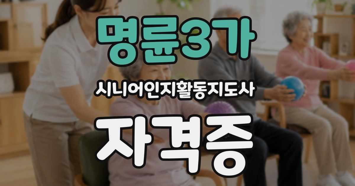 명륜3가 시니어인지활동지도사 자격증