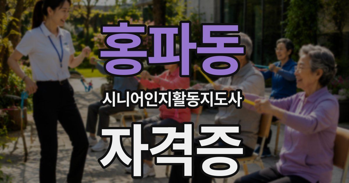 홍파동 시니어인지활동지도사 자격증
