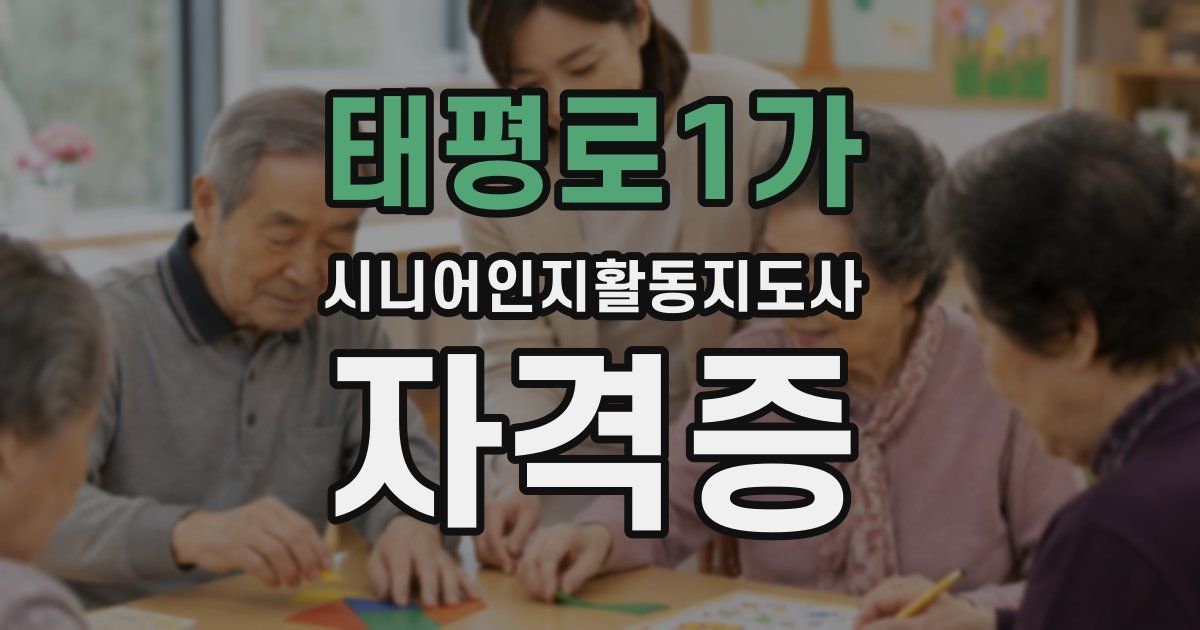 태평로1가 시니어인지활동지도사 자격증