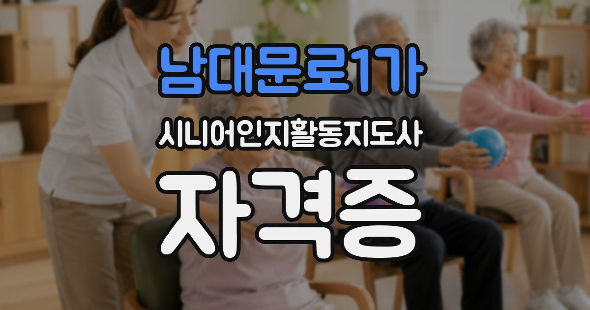 남대문로1가 시니어인지활동지도사 자격증